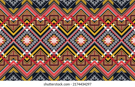 Ikat ethnic geometric pattern design.