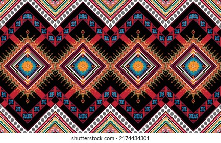 Diseño de patrones geométricos étnicos Ikat.