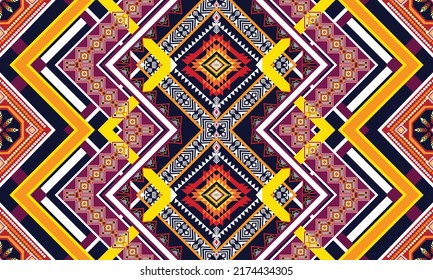 Diseño de patrones geométricos étnicos Ikat.