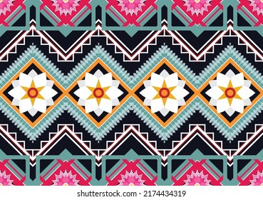 Ikat ethnic geometric pattern design.