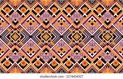 Diseño de patrones geométricos étnicos Ikat.
