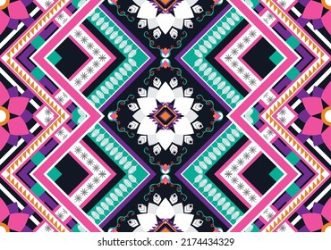 Ikat ethnic geometric pattern design.