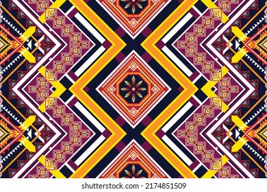 Diseño de patrones geométricos étnicos Ikat.