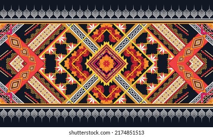 Diseño de patrones geométricos étnicos Ikat.
