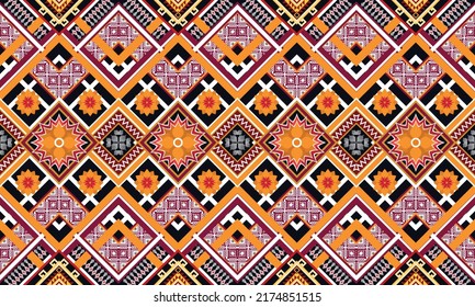Ikat ethnic geometric pattern design.