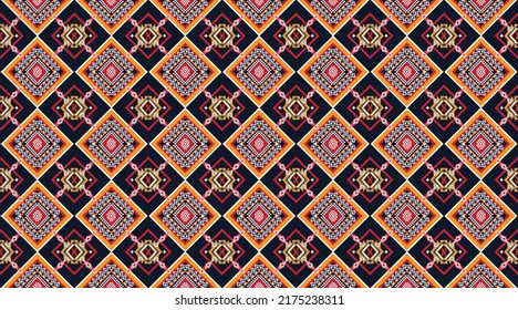 Diseño de patrones geométricos étnicos Ikat.