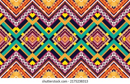 Ikat ethnic geometric pattern design.