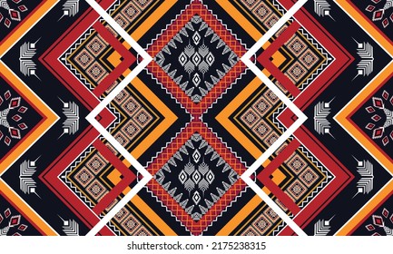 Ikat ethnic geometric pattern design.