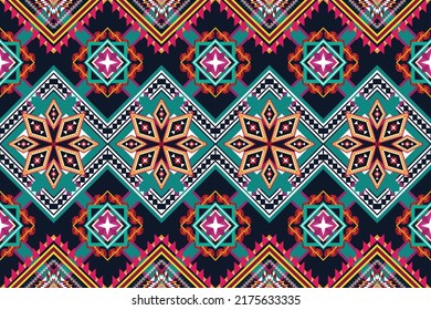 Diseño de patrones geométricos étnicos Ikat.