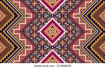 Diseño de patrones geométricos étnicos Ikat.