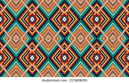 Ikat ethnic geometric pattern design.