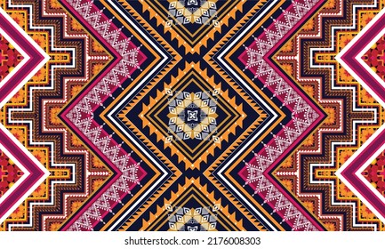 Ikat ethnic geometric pattern design.
