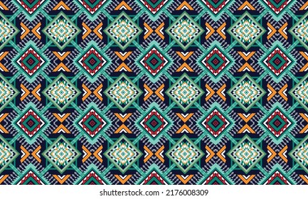 Ikat ethnic geometric pattern design.