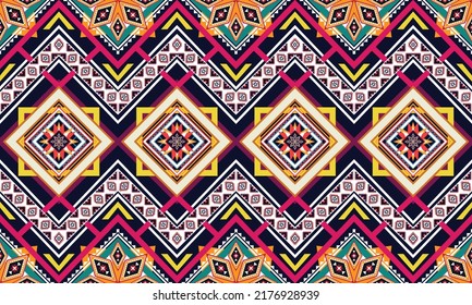 Ikat ethnic geometric pattern design.