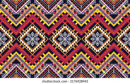 Ikat ethnic geometric pattern design.