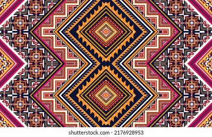 Ikat ethnic geometric pattern design.