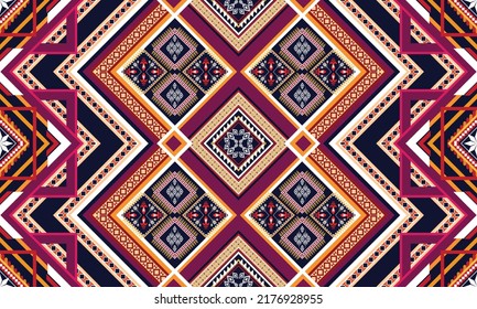 Ikat ethnic geometric pattern design.