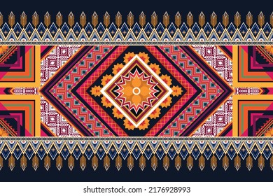 Ikat ethnic geometric pattern design.