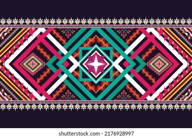 Ikat ethnic geometric pattern design.