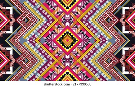 Diseño de patrones geométricos étnicos Ikat.