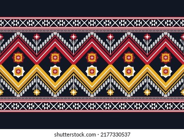 Ikat ethnic geometric pattern design.