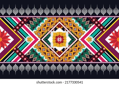 Ikat ethnic geometric pattern design.