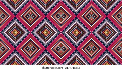 Ikat ethnic geometric pattern design.