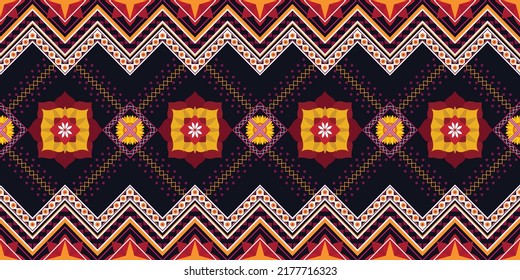Ikat ethnic geometric pattern design.