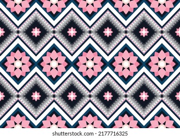 Diseño de patrones geométricos étnicos Ikat.
