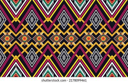 Diseño de patrones geométricos étnicos Ikat.