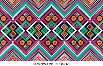 Ikat ethnic geometric pattern design.