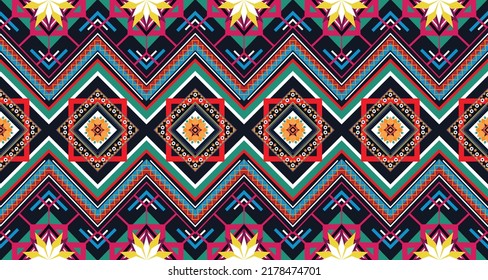 Ikat ethnic geometric pattern design.
