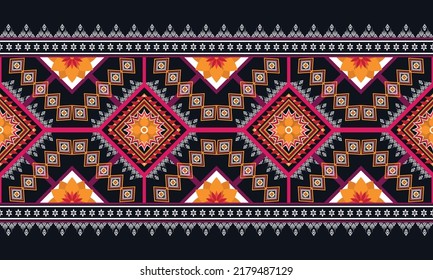 Ikat ethnic geometric pattern design.