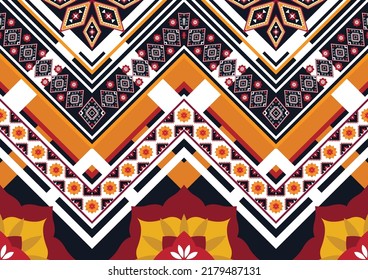 Ikat ethnic geometric pattern design.