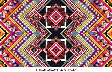 Diseño de patrones geométricos étnicos Ikat.