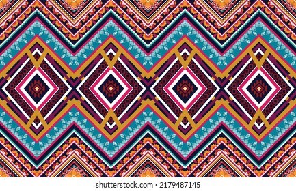 Diseño de patrones geométricos étnicos Ikat.