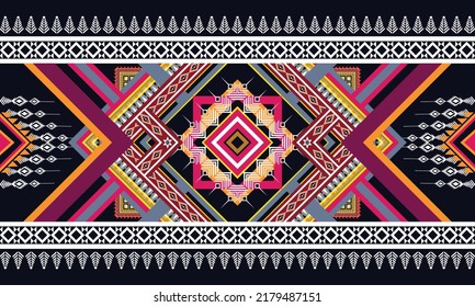 Ikat ethnic geometric pattern design.