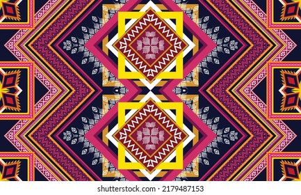 Diseño de patrones geométricos étnicos Ikat.