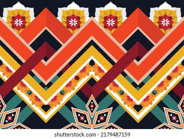 Ikat ethnic geometric pattern design.