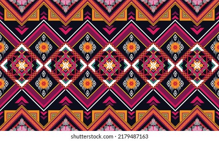 Ikat ethnic geometric pattern design.