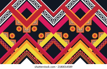 Ikat ethnic geometric pattern design.