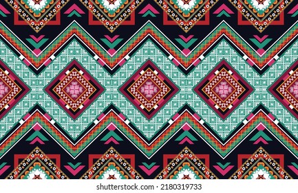 Ikat ethnic geometric pattern design.