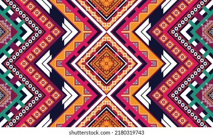 Ikat ethnic geometric pattern design.