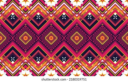 Diseño de patrones geométricos étnicos Ikat.