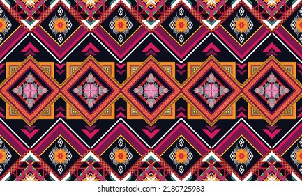 Diseño de patrones geométricos étnicos Ikat.