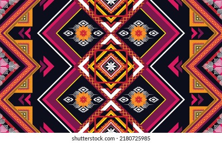 Ikat ethnic geometric pattern design.