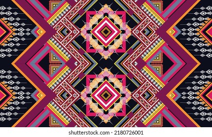 Ikat ethnic geometric pattern design.