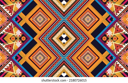 Diseño de patrones geométricos étnicos Ikat.