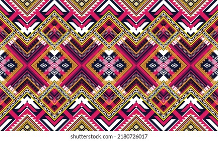Ikat ethnic geometric pattern design.