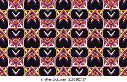 Ikat ethnic geometric pattern design.